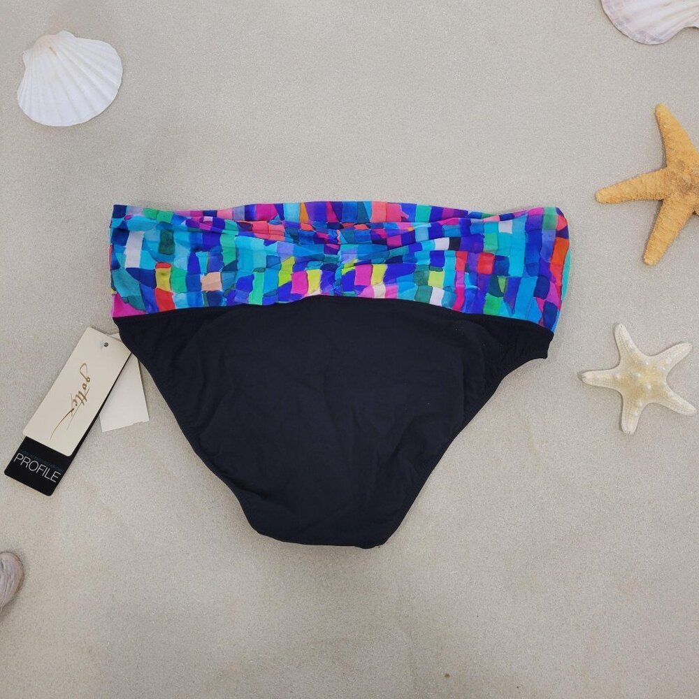 Gottex Profile Bikini Bottom Swimsuit Size 8 Black Womens Swimwear